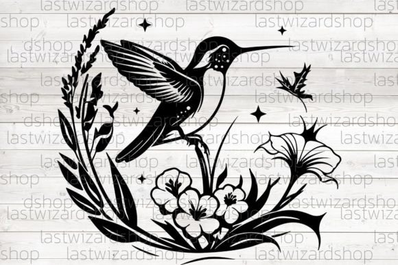 Download Hummingbird with Flower Svg, Bird Svg - Hummingbird Collection