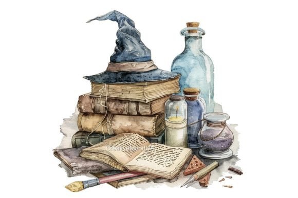 Download Vintage Magical Still Life. Watercolor - Premium Resources