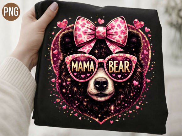 Download Mama Bear Pink Bow Cheetah Glasses PNG - Mama bear Collection