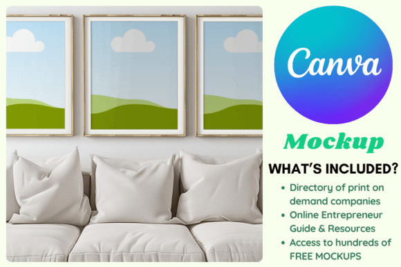 Download Three Frames Above Sofa Canva Mockup - Above Collection