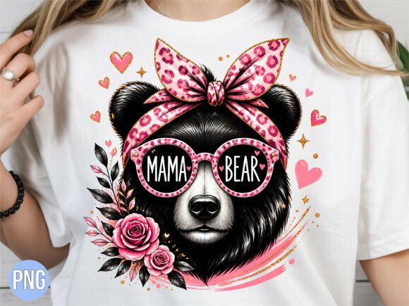 Download Retro Leopard Mama Bear PNG Tshirt - Mama bear Collection